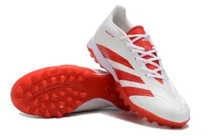 Adidas Predator 24 Elite Indoor Shoes - Ruby Red | Snow White - FREE SHIPPING WORLDWIDE