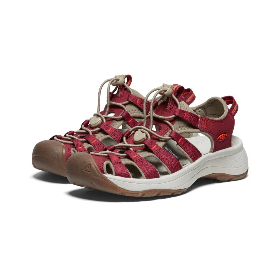 Astoria West Fisherwoman Leather Sandal in Merlot/Scarlet Ibis CLOSEOUTS