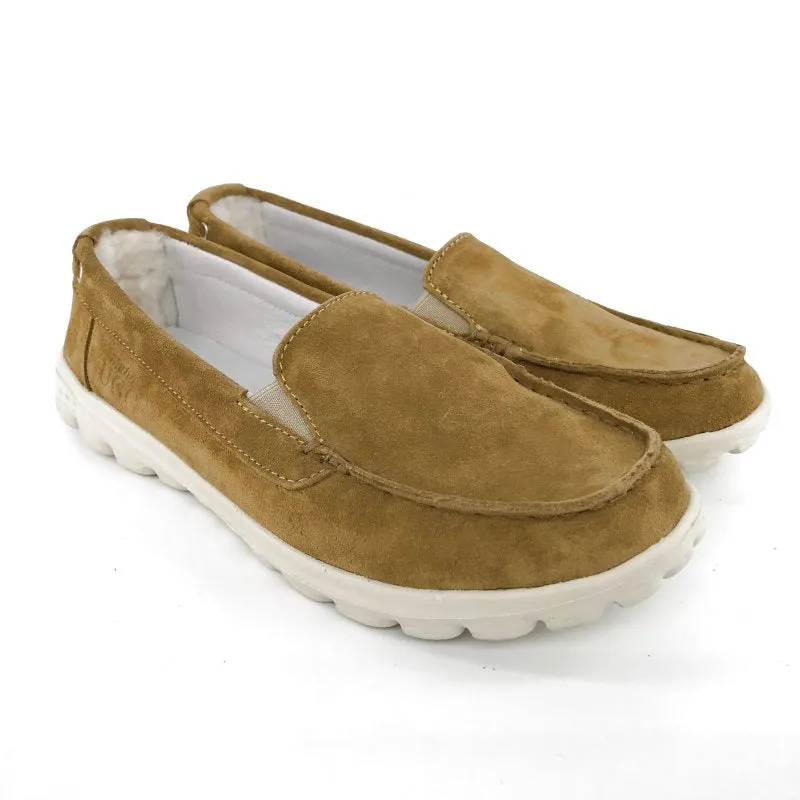 Australian Sheepskin Unisex Casual Flats UGG Moccasin - Chestnut