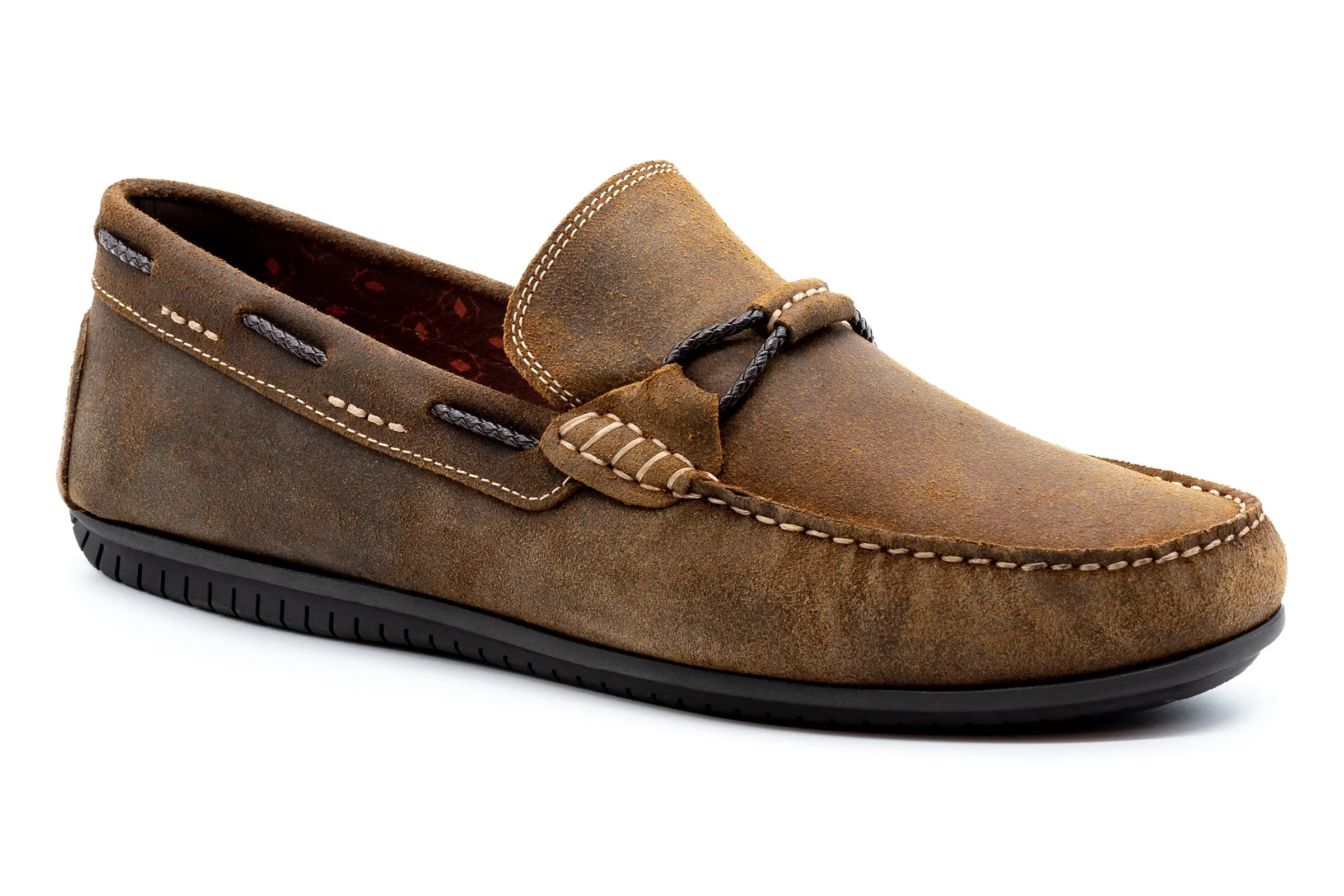 Bermuda Nubuck Braided Bit Loafers - Vintage Cedar