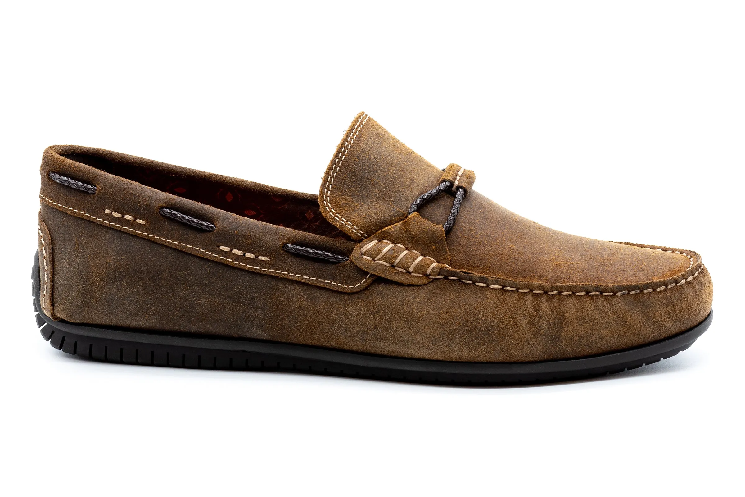 Bermuda Nubuck Braided Bit Loafers - Vintage Cedar