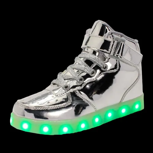 Black White Blue Gold Silver Color Led Shoes High Top With Remote | Light Up Shoes For Men And Women | Led Shoes For Adults