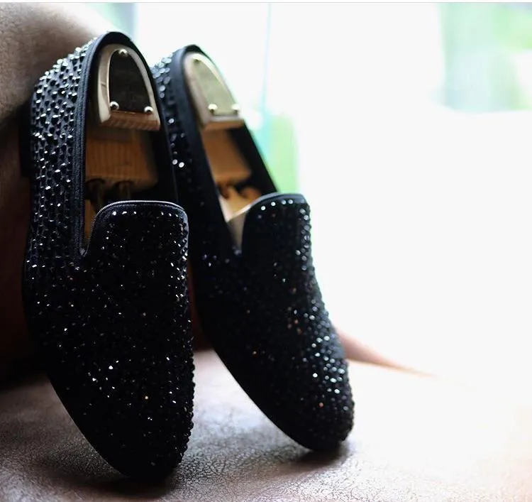 Elegant Rhinestone Luxury Brand Casual,Wedding,Party Wear Flat Loafers Shoes-JonasParamount