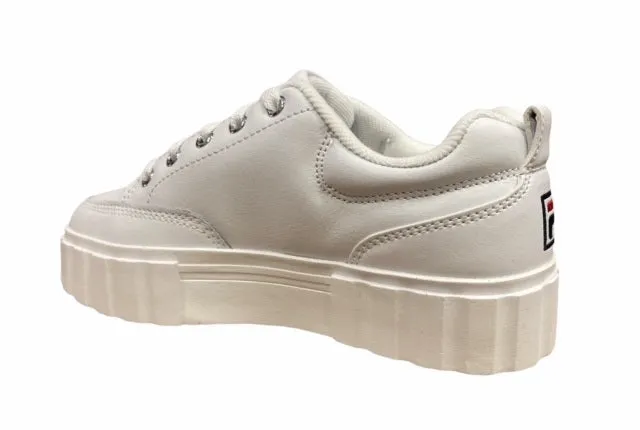 Fila scarpa sneakers in pelle con zeppa da donna Sandblast  1011035.1FG bianco