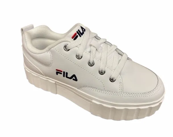 Fila scarpa sneakers in pelle con zeppa da donna Sandblast  1011035.1FG bianco