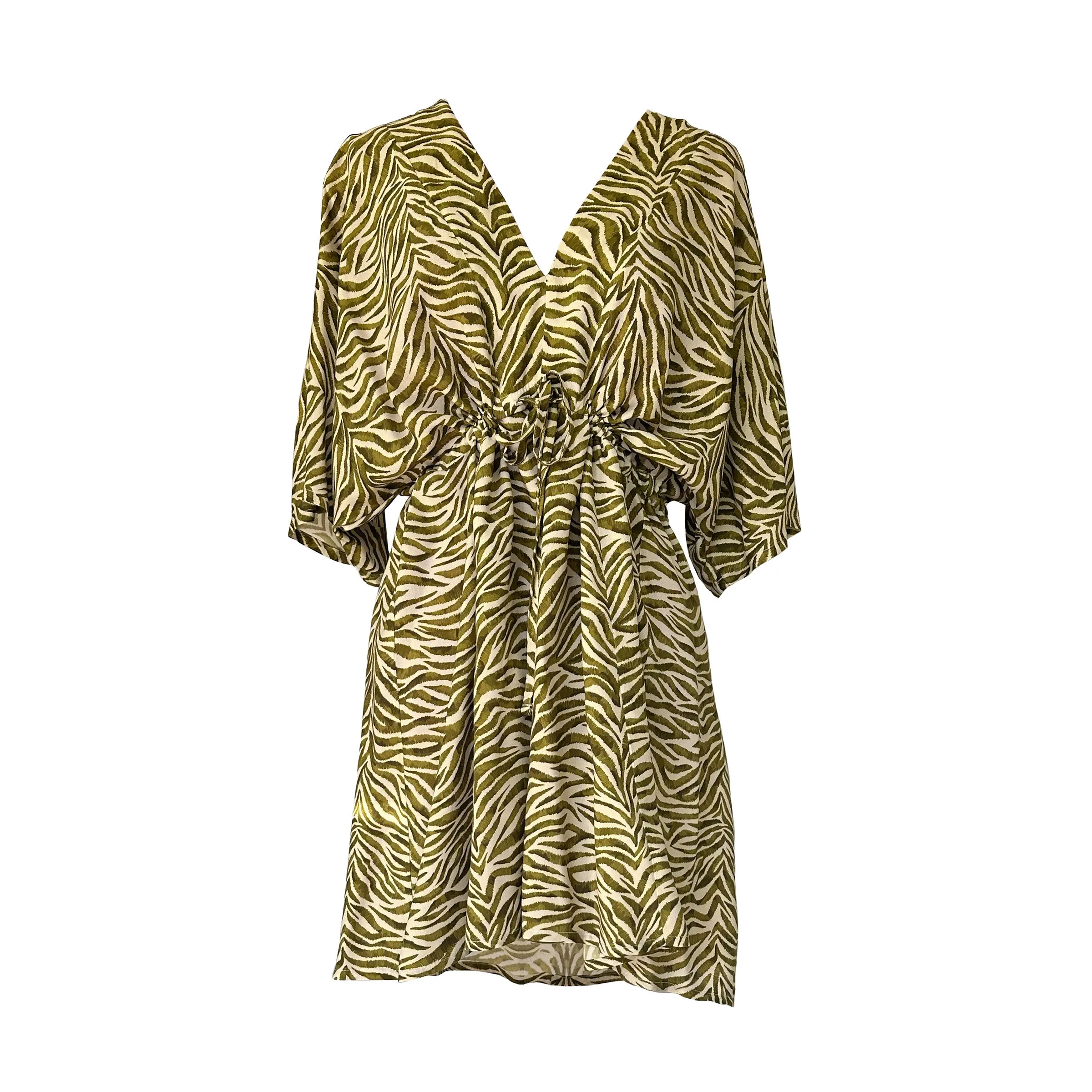 Gold Zebra Kaftan Dress