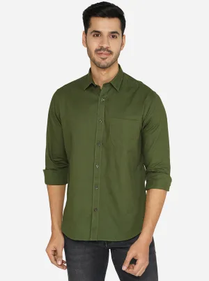 Green Solid Classic Fit Casual Shirt | Greenfibre