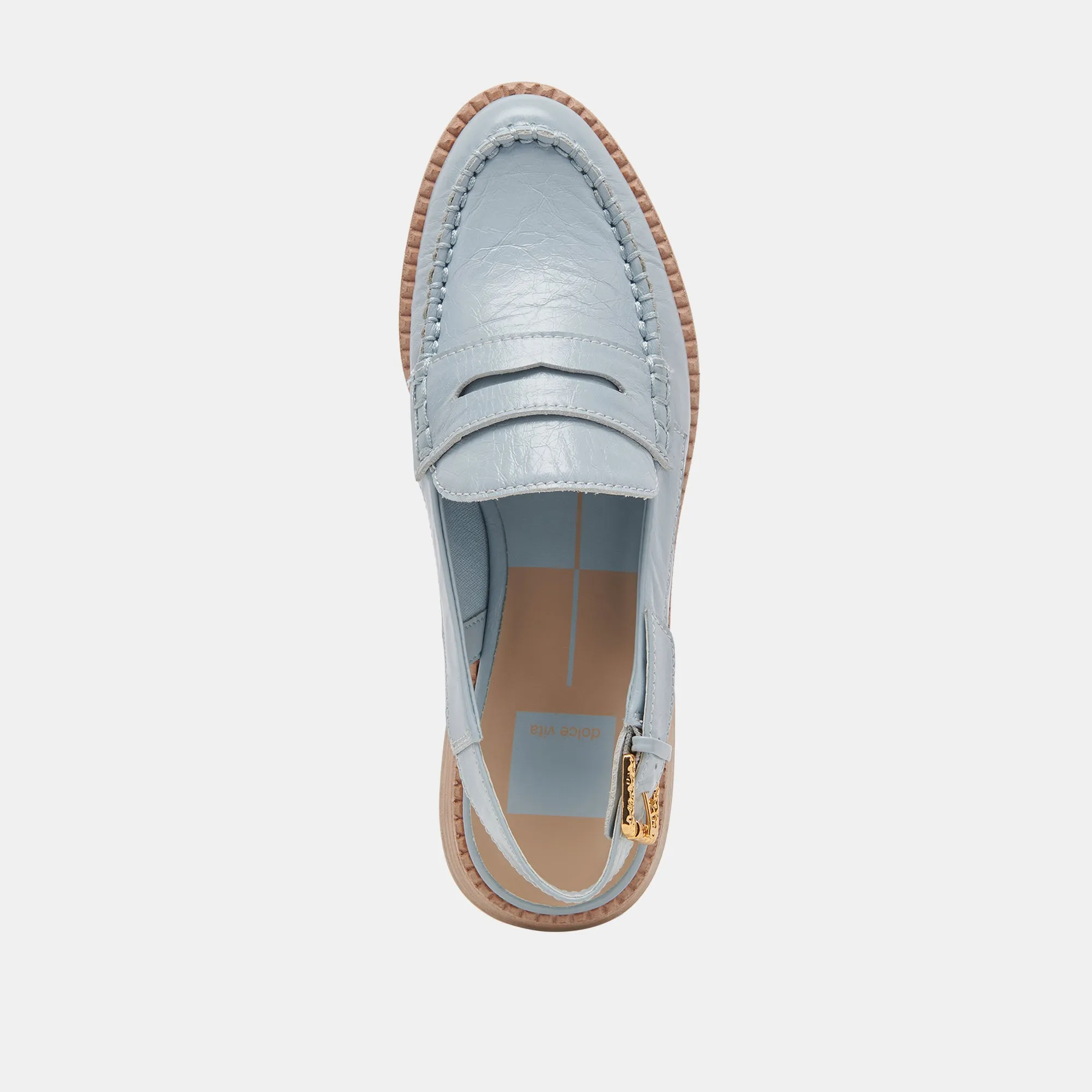 HARDI LOAFERS SKY BLUE CRINKLE PATENT