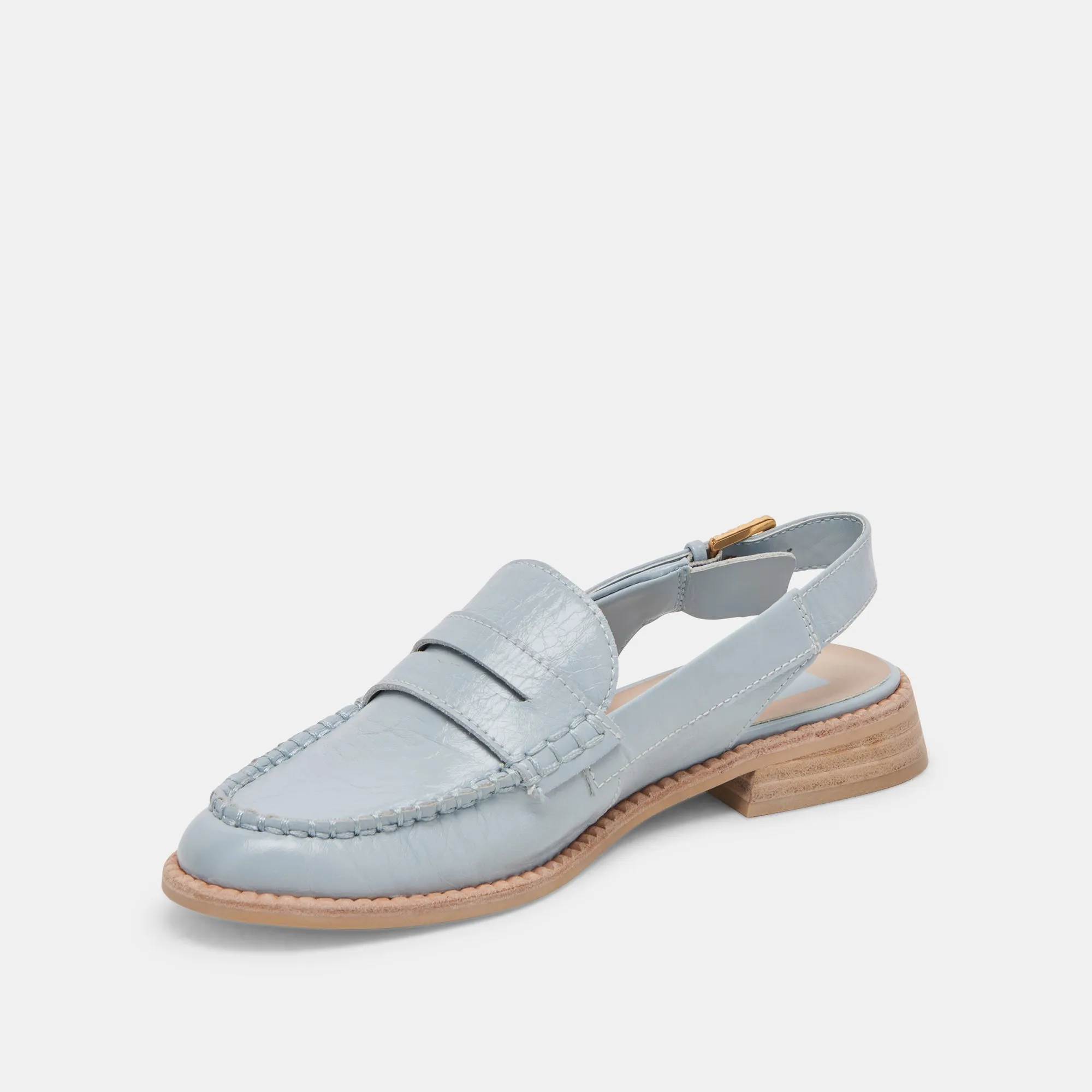 HARDI LOAFERS SKY BLUE CRINKLE PATENT