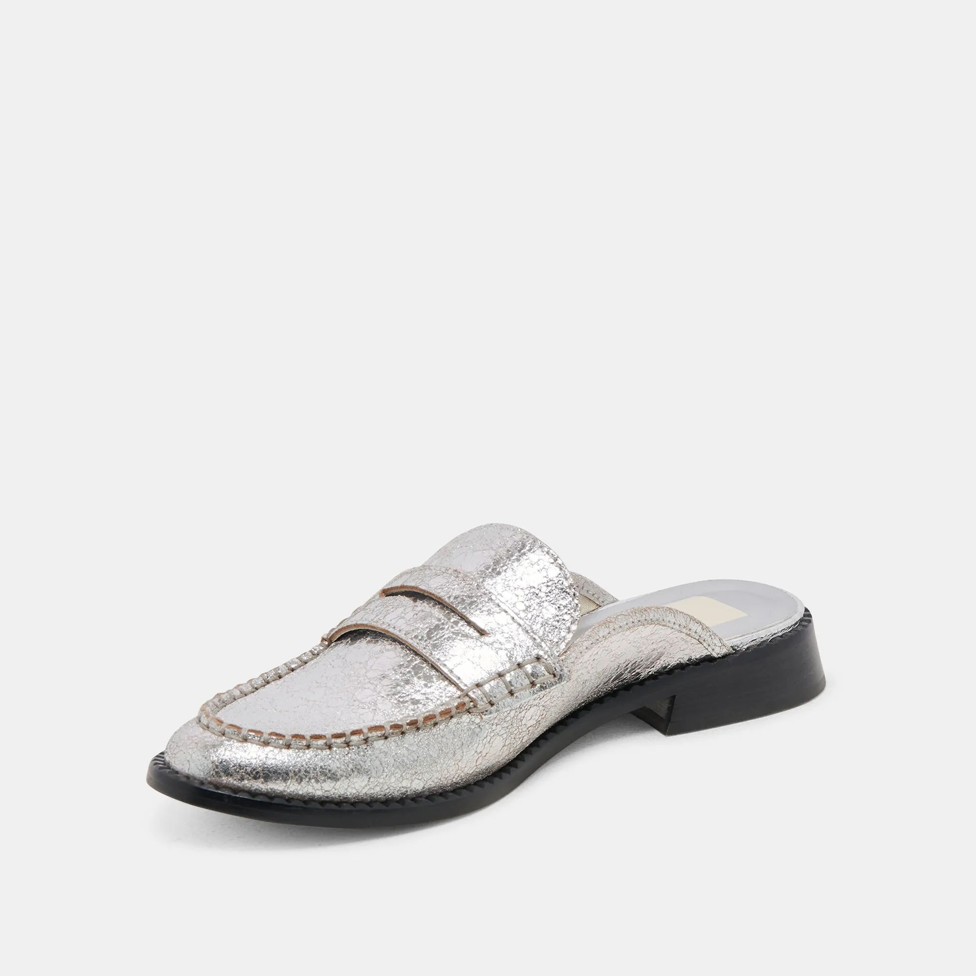 HAVAN LOAFERS SILVER DISTRESSED LEATHER