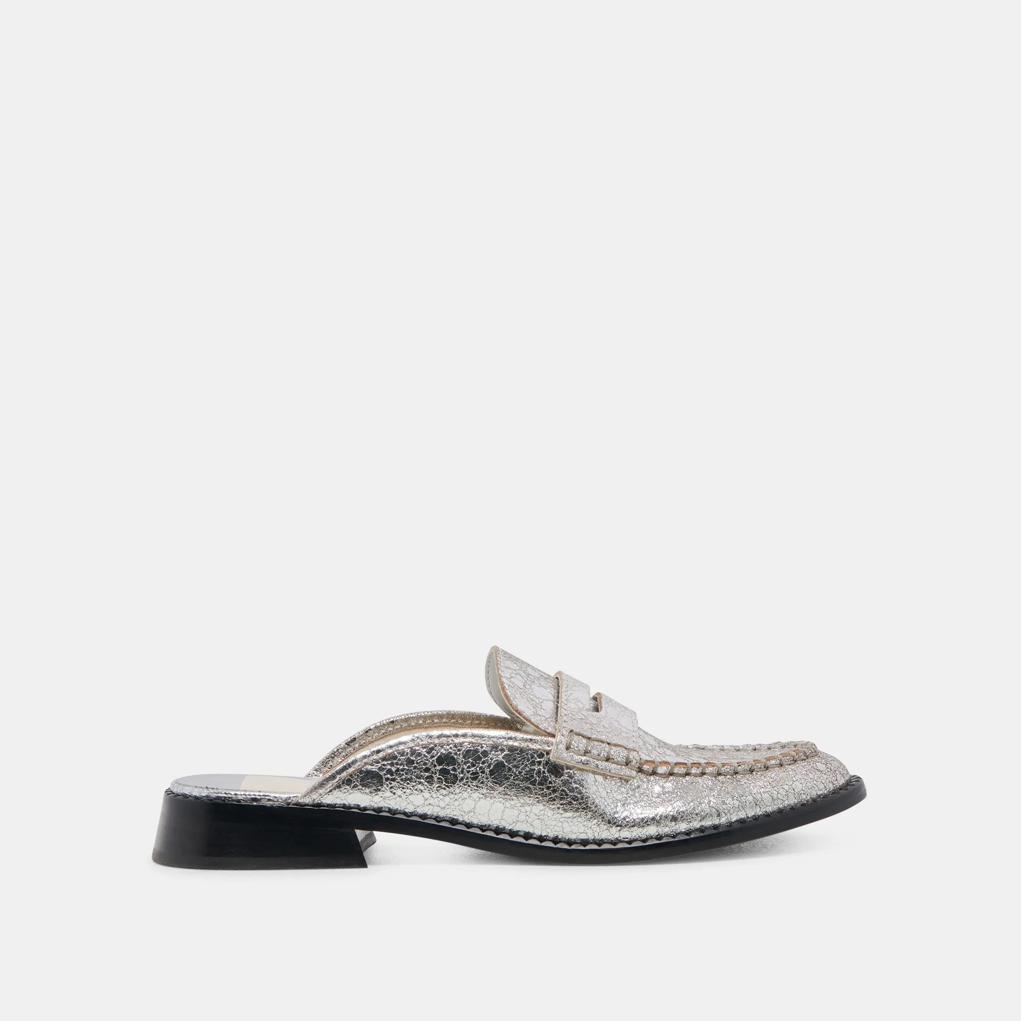 HAVAN LOAFERS SILVER DISTRESSED LEATHER