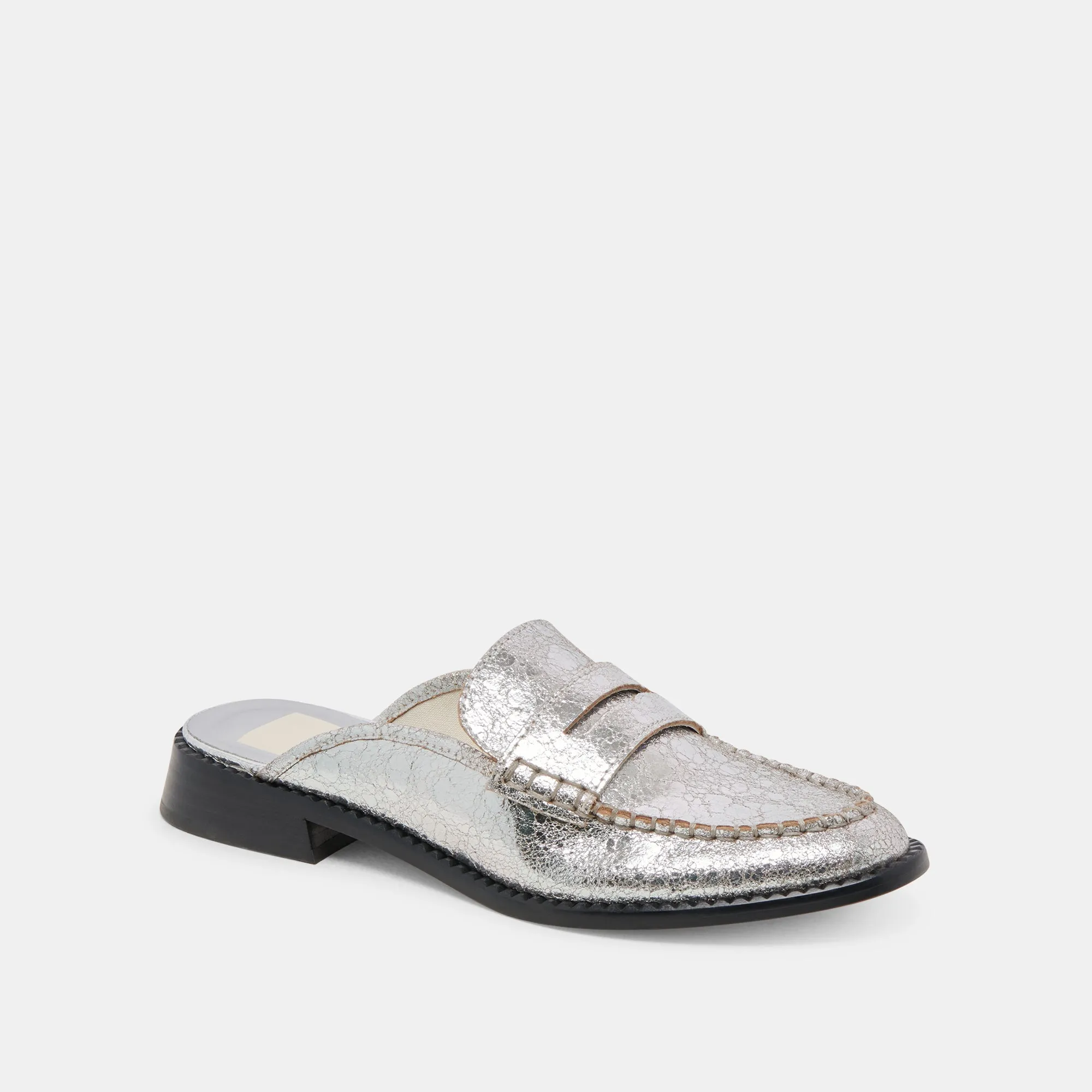 HAVAN LOAFERS SILVER DISTRESSED LEATHER