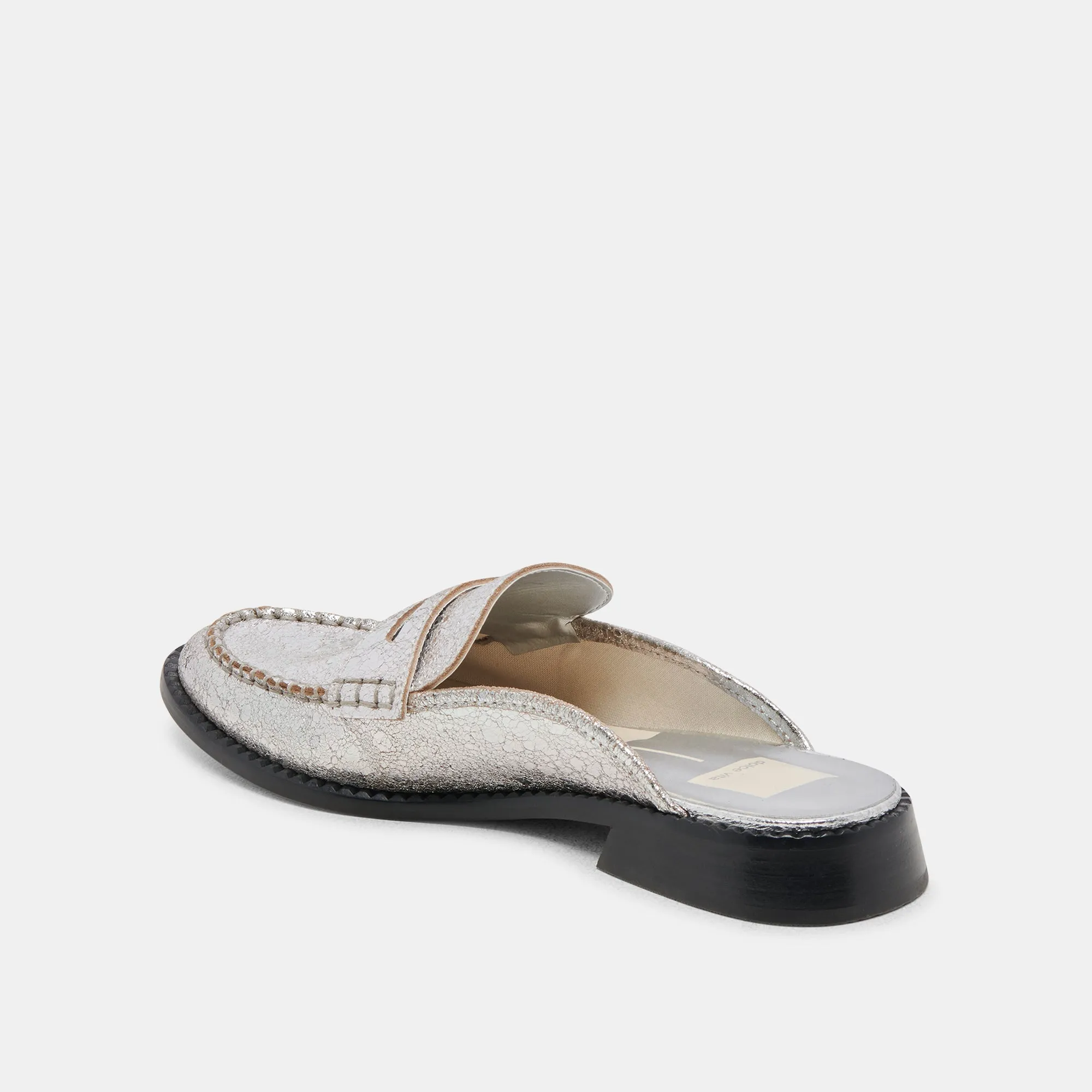 HAVAN LOAFERS SILVER DISTRESSED LEATHER