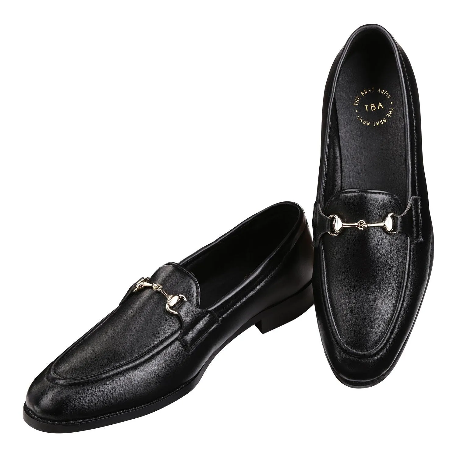 Henley Black Horsebit Buckle Loafers.