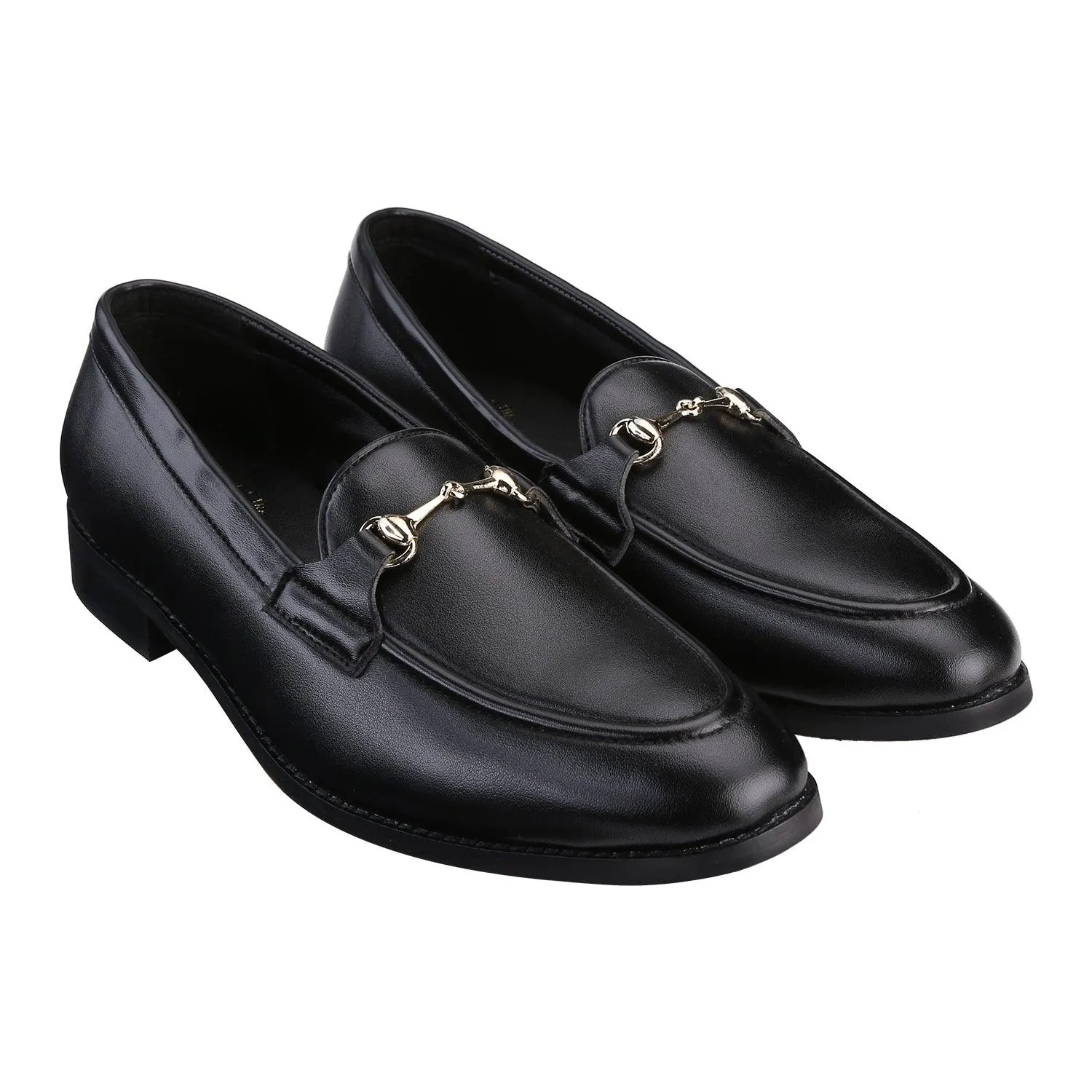 Henley Black Horsebit Buckle Loafers.