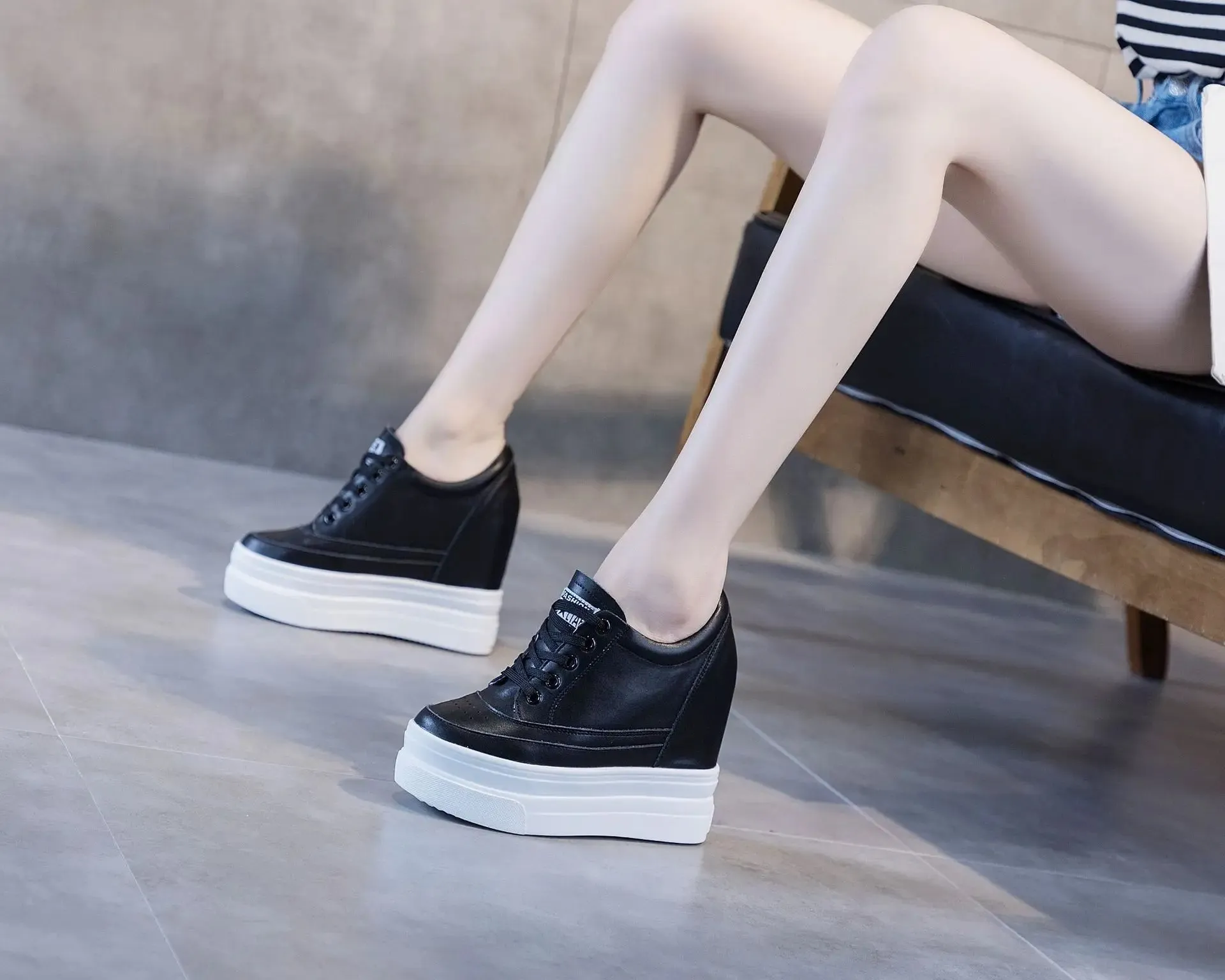 Joskaa 2024 New Black Platform Shoes Sneakers