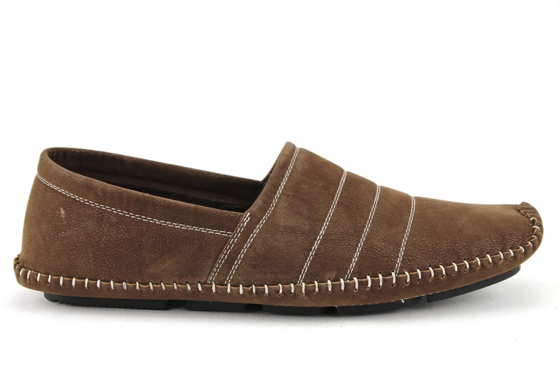 Men's M4010-6 Moccasin Suede Contrast Stitch Loafer Shoes