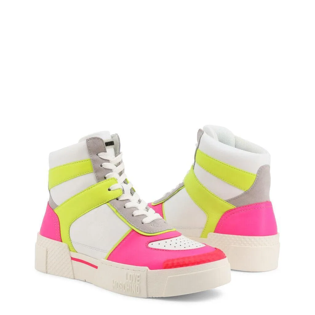 Neon Pink High Top Sneakers For Sale