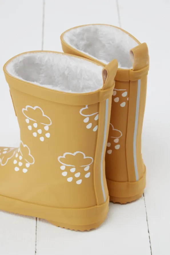 Ochre Colour-Changing Kids Winter Wellies