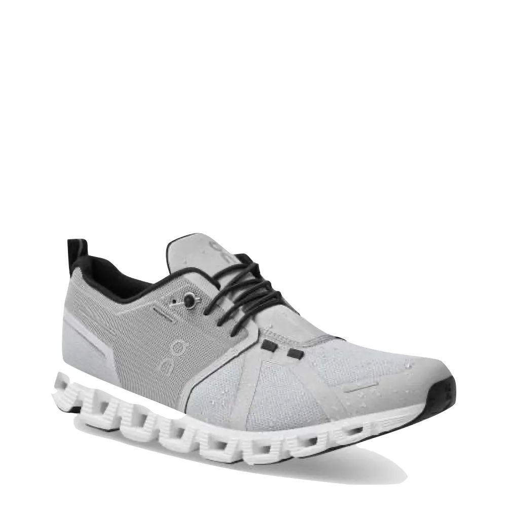 On Women's Cloud 5 Waterproof Sneaker in Glacier/White