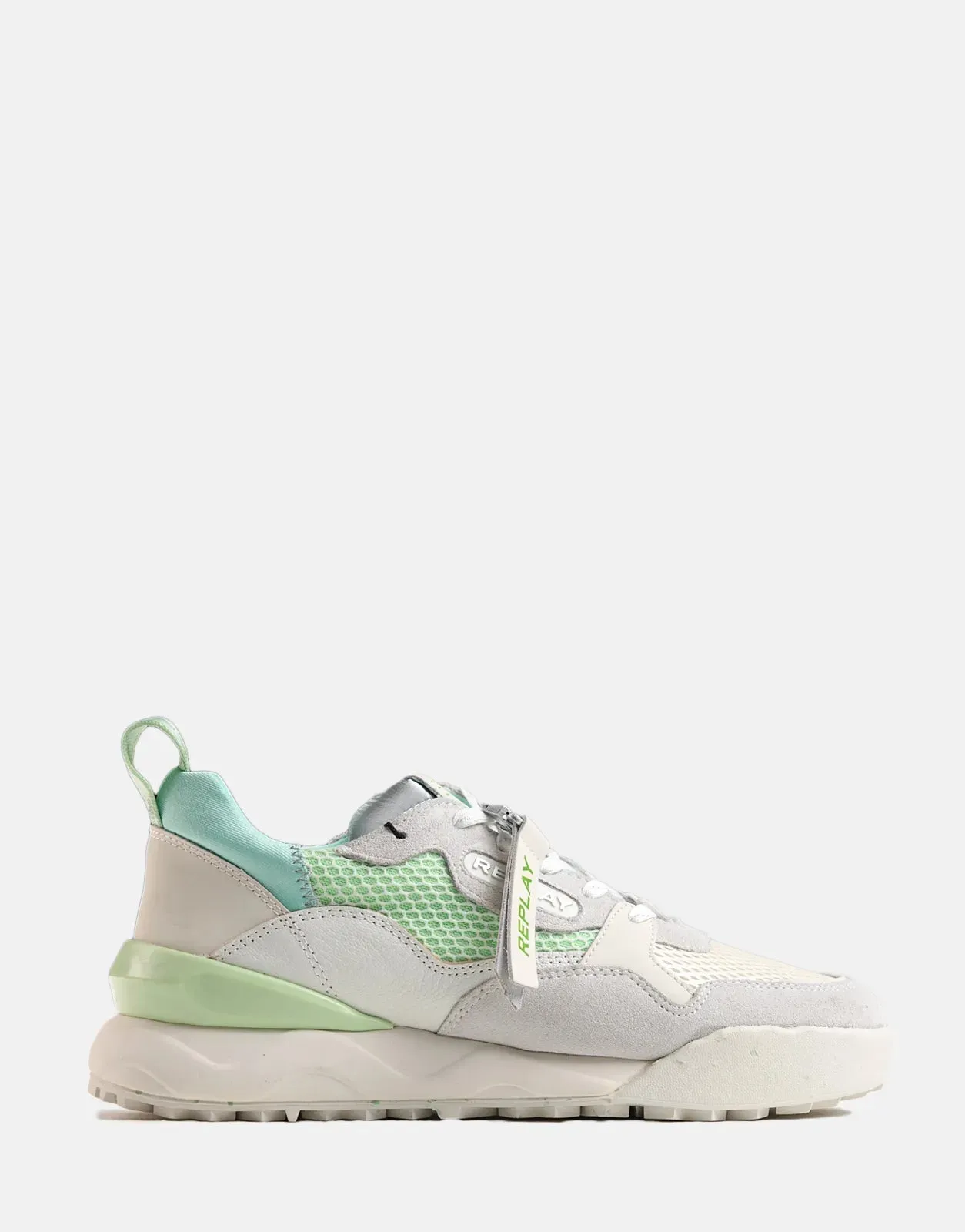 Replay Field Ladies Double White Mint Sneakers