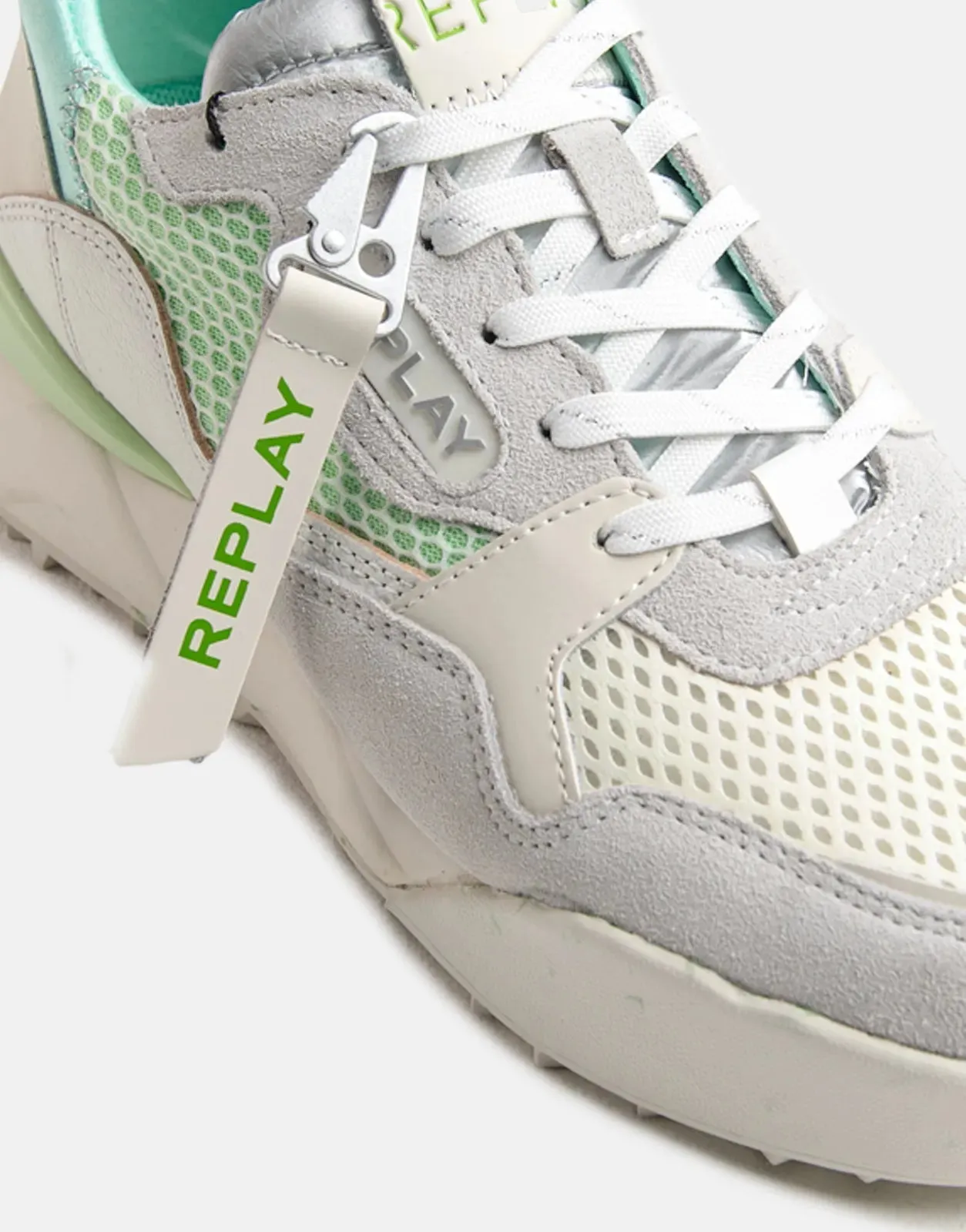 Replay Field Ladies Double White Mint Sneakers