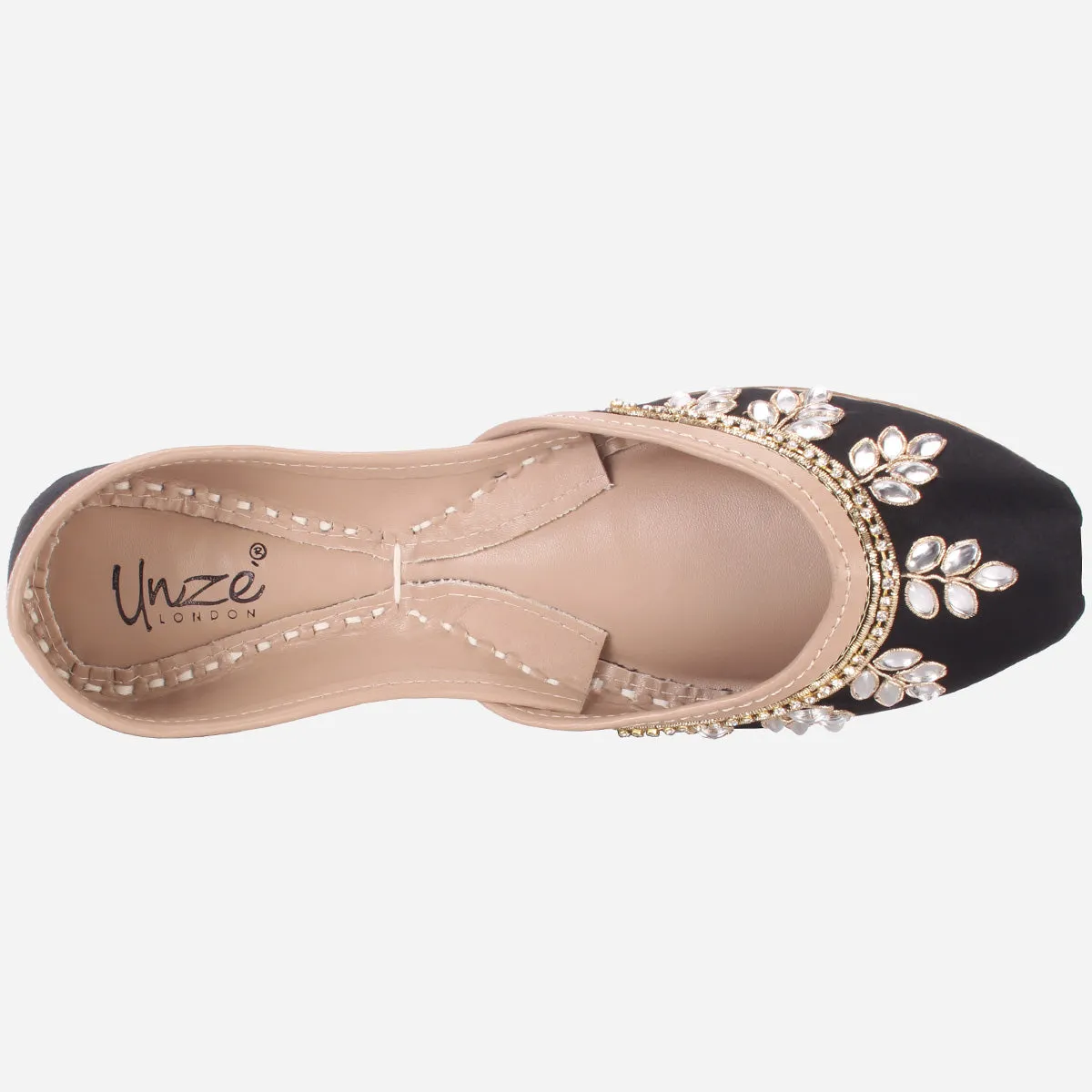 Womens "SAPIR" Embellished Leather Khussa