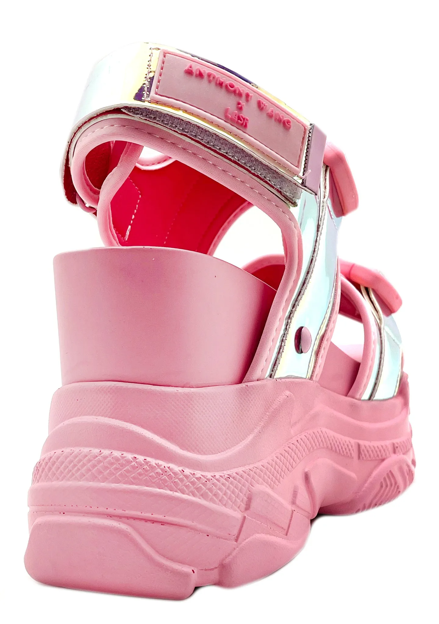 X LASR Exclusive Peach 02 Electric Barbie Pink Platform Sandals